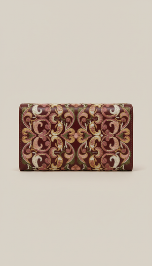 Embroidered Leather Wallet