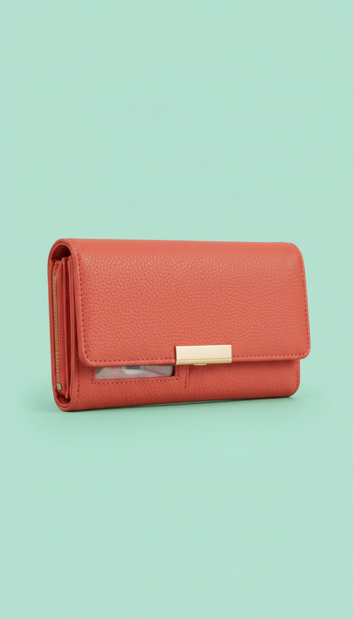 Coral Clutch Wallet