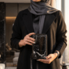 Black Marble Luxury Marble Print Zip-Around Women's Wallet
